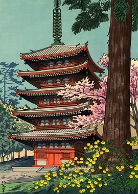 Ukiyo e Spring in Daigoji