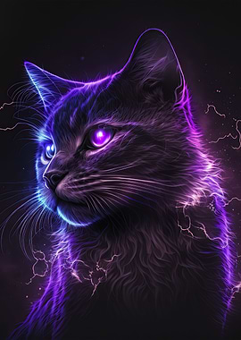 Neon cat