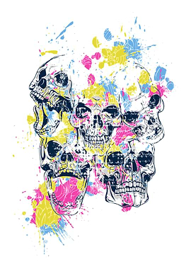 Skulls Pink Punk Tattoo