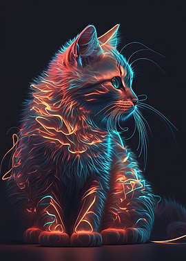 Neon cat