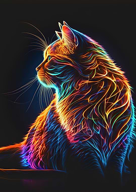 Neon cat
