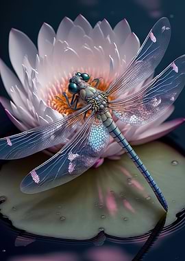 Dragonfly And Lotus