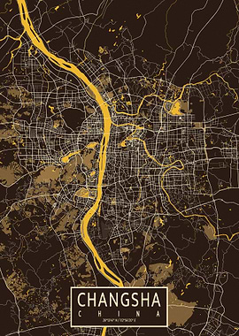 Changsha City Map Pastel
