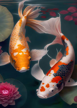 koi fish in the lake