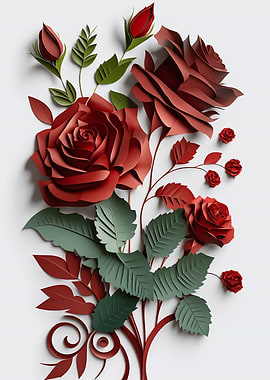 Roses paper craft