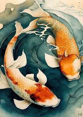 koi fish in the lake