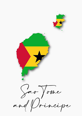 Sao Tome Principe Map Flag