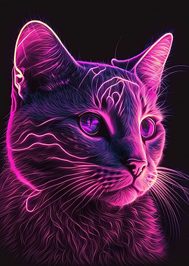 Neon cat