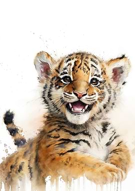 Baby Tiger Watercolor