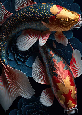 koi fish in the lake