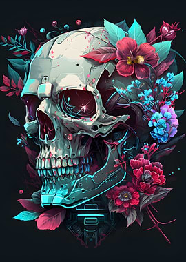 Mechanical Skull Flowers