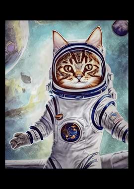 Cat Cats Astronaut Space