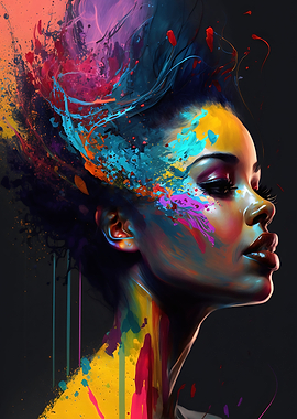 Colorful black woman