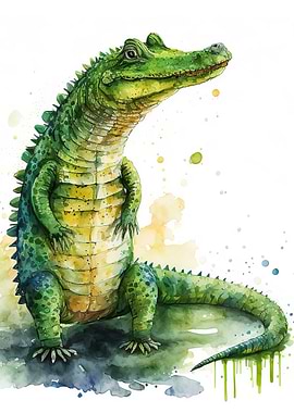 Crocodile Watercolor