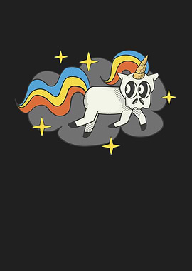 Unicorn Skull Badge Funky