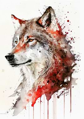 Wolf Portrait Watercolor