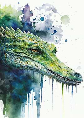 Crocodile Watercolor