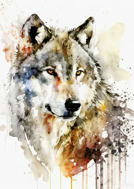 Wolf Portrait Watercolor