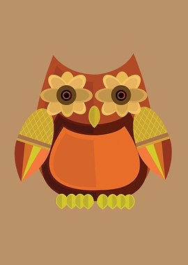 Harvest Owl Red Orange