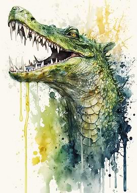 Crocodile Watercolor