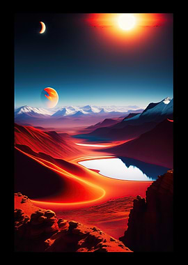 Lake Desert And Mountains