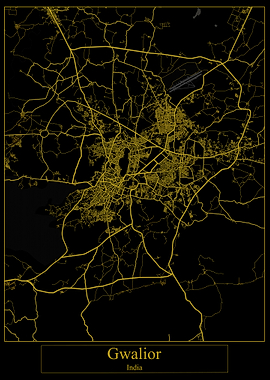 Gwalior India Gold Map