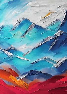 Colorful painting mountain