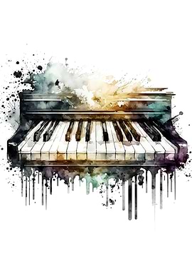 Piano watercolor