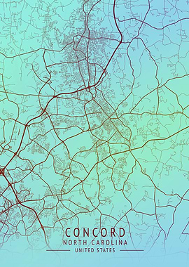 Concord USA City Map