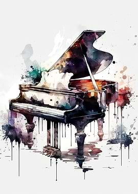 Piano watercolor