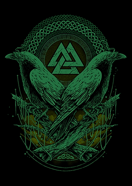 Valknut Raven Odin Viking