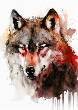 Wolf Portrait Watercolor