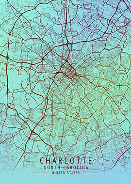 Charlotte USA City Map