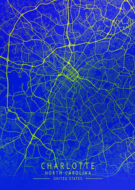 Charlotte USA City Map
