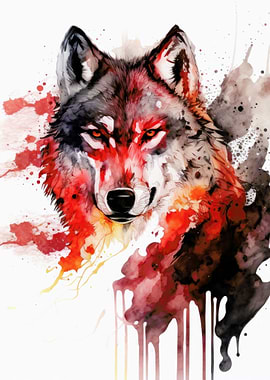 Wolf Portrait Watercolor
