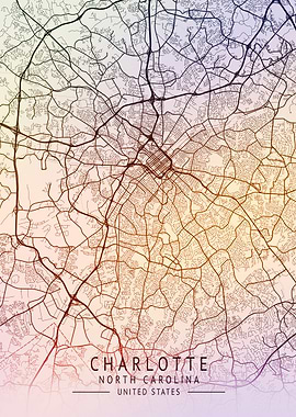 Charlotte USA City Map