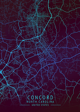Concord USA City Map