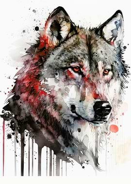 Wolf Portrait Watercolor