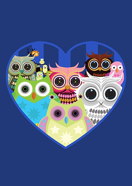 Love Owls Blue