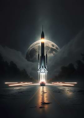 Sleek space rocket