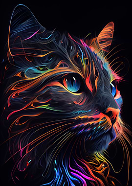 Abstract Cat Surreal