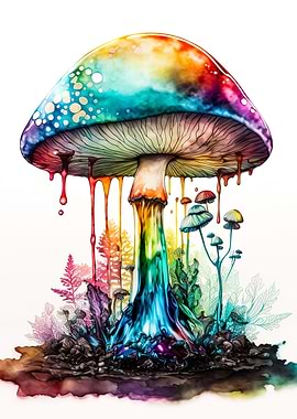 watercolor mushroom
