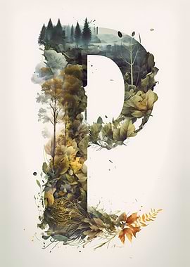 Letter P Double Exposure