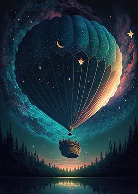 Balloon space landscape
