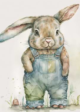 watercolor cute rabbit