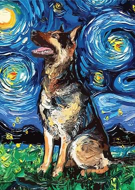 Dog Starry Night Van Gogh