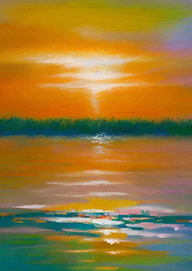 Colorful romantic sunset