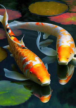 koi fish in the lake