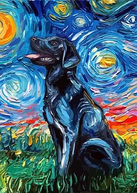 Dog Starry Night Van Gogh