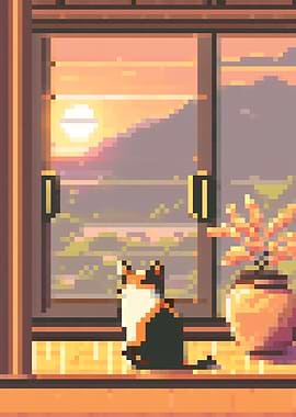 Pixel art cat